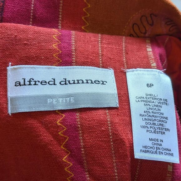 Vintage 90s Art To Wear Linen Jacket Orange Beaded Cottage Fairy Grunge Size 6P - Picture 8 of 8